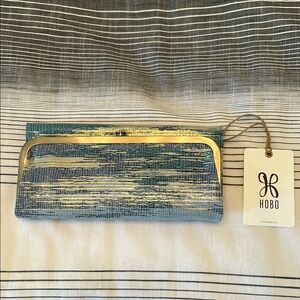 Hobo Blue and Gold Clutch Bag